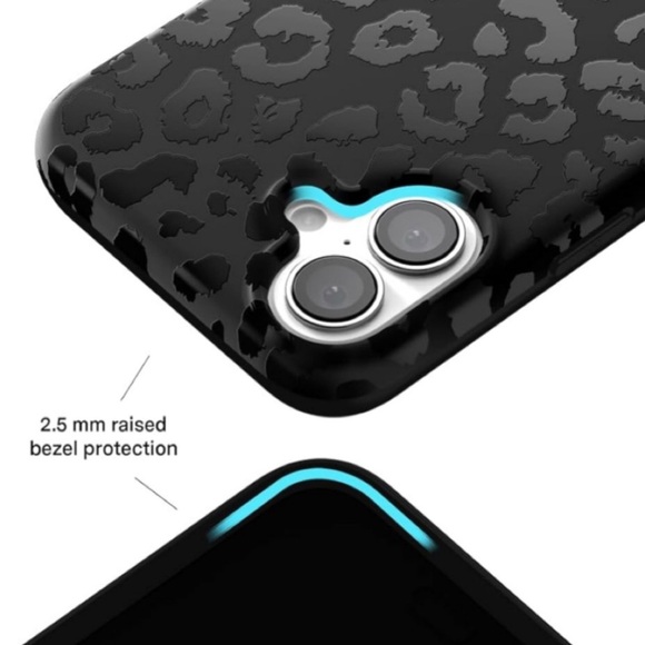 iPhone 16 PL Matte Black Leopard Cheetah Print Magnetic Case Cover Cute NIB - Picture 13 of 16